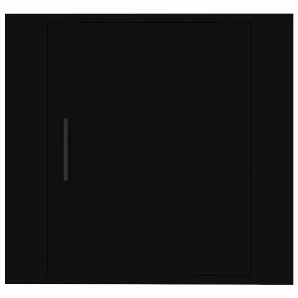 Wall-mounted Bedside Cabinet Floating Storage Organiser 2 pcs Black Engineered Wood