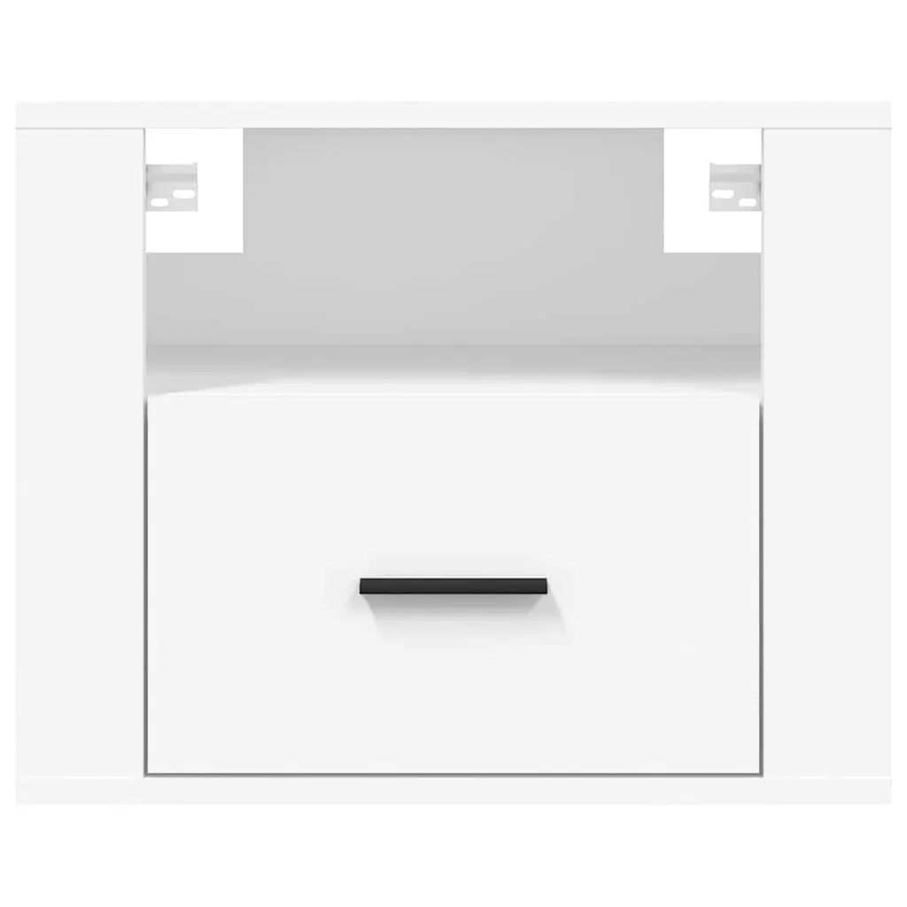 Wall-mounted Bedside Cabinet Floating Storage Unit 50x36x40cm White Engineered Wood