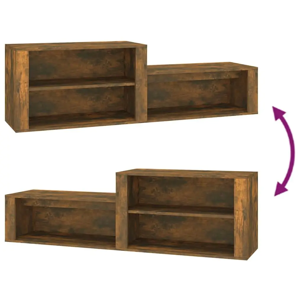 Shoe Cabinet Storage Organiser Multiple Compartments Brown Engineered Wood