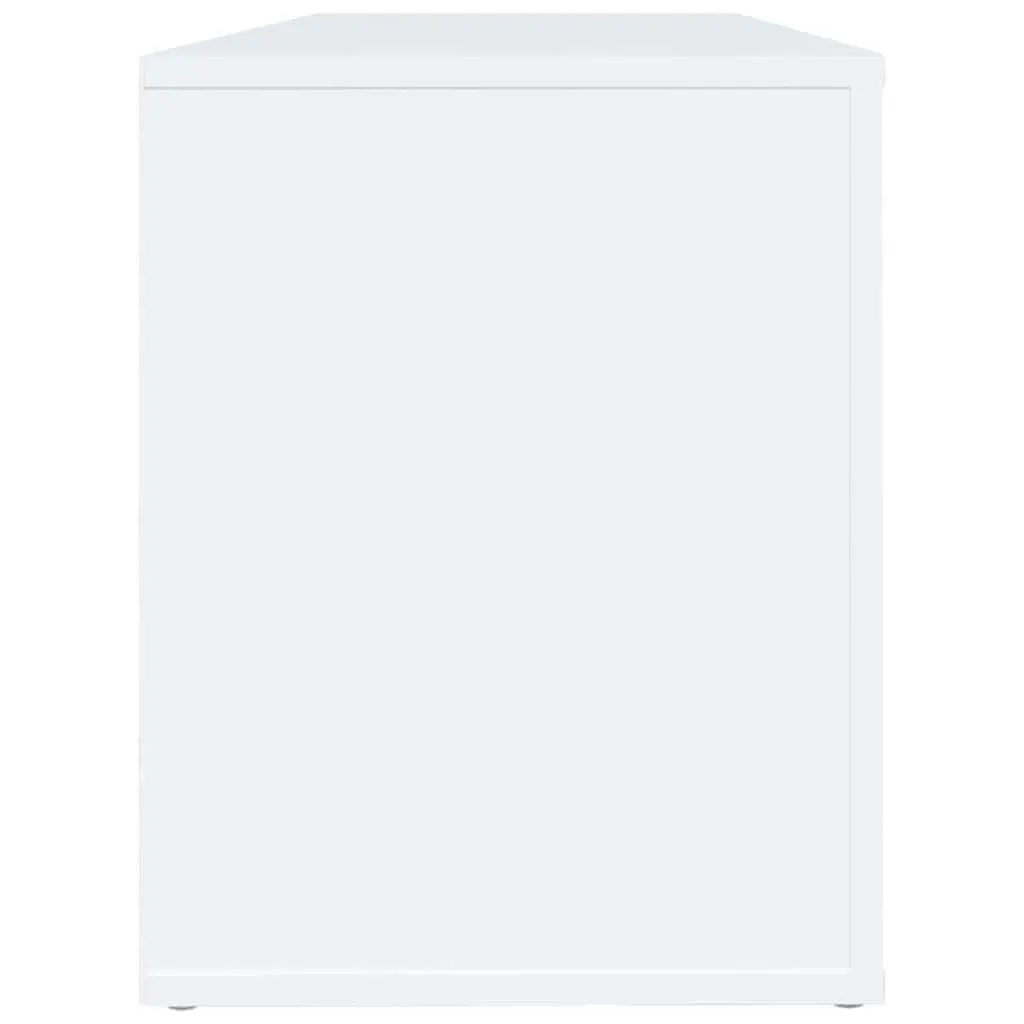 Shoe Cabinet White Storage Organiser Engineered Wood Hallway Furniture Unit