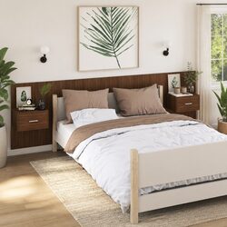Wall-Mounted Bedside Cabinets 2 pcs Brown Oak Floating Storage Bedroom