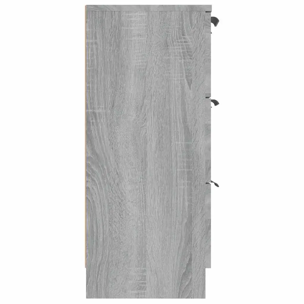 Sideboard Storage Cabinet 3 Drawers Engineered Wood Grey 60x30x70cm