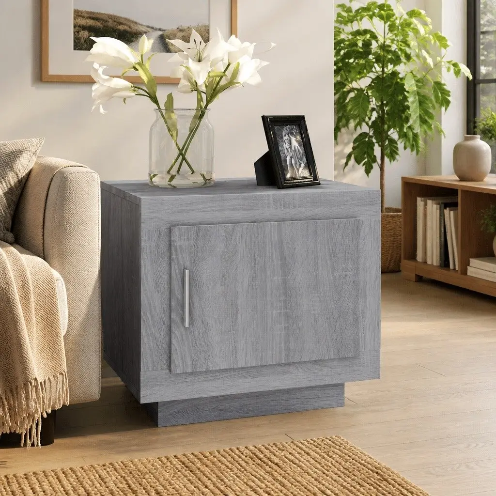 Coffee Table Grey Sonoma with Storage Door Engineered Wood 51 x 50 x 45 cm
