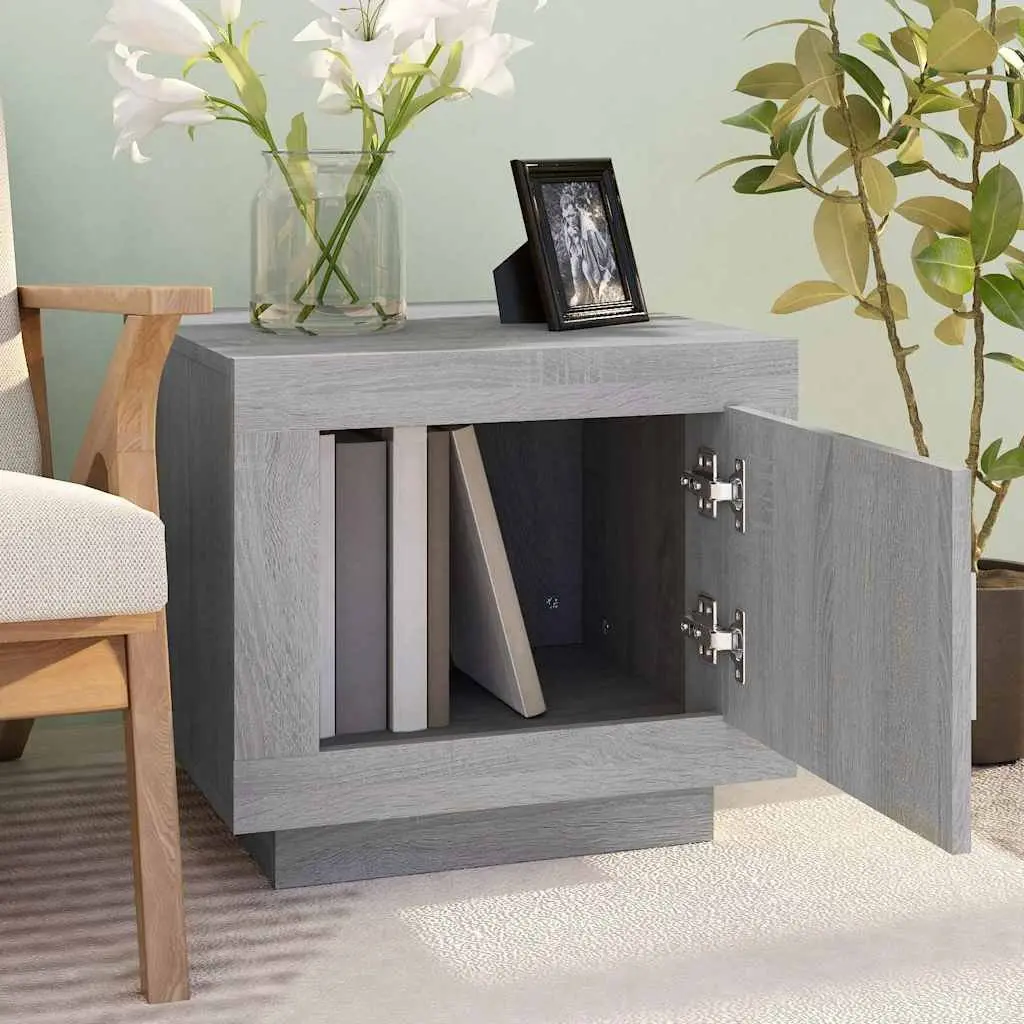 Coffee Table Grey Sonoma with Storage Door Engineered Wood 51 x 50 x 45 cm