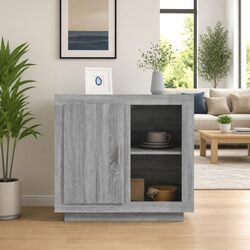 Sideboard Grey Storage Cabinet with Shelves Living Room Bedroom Furniture