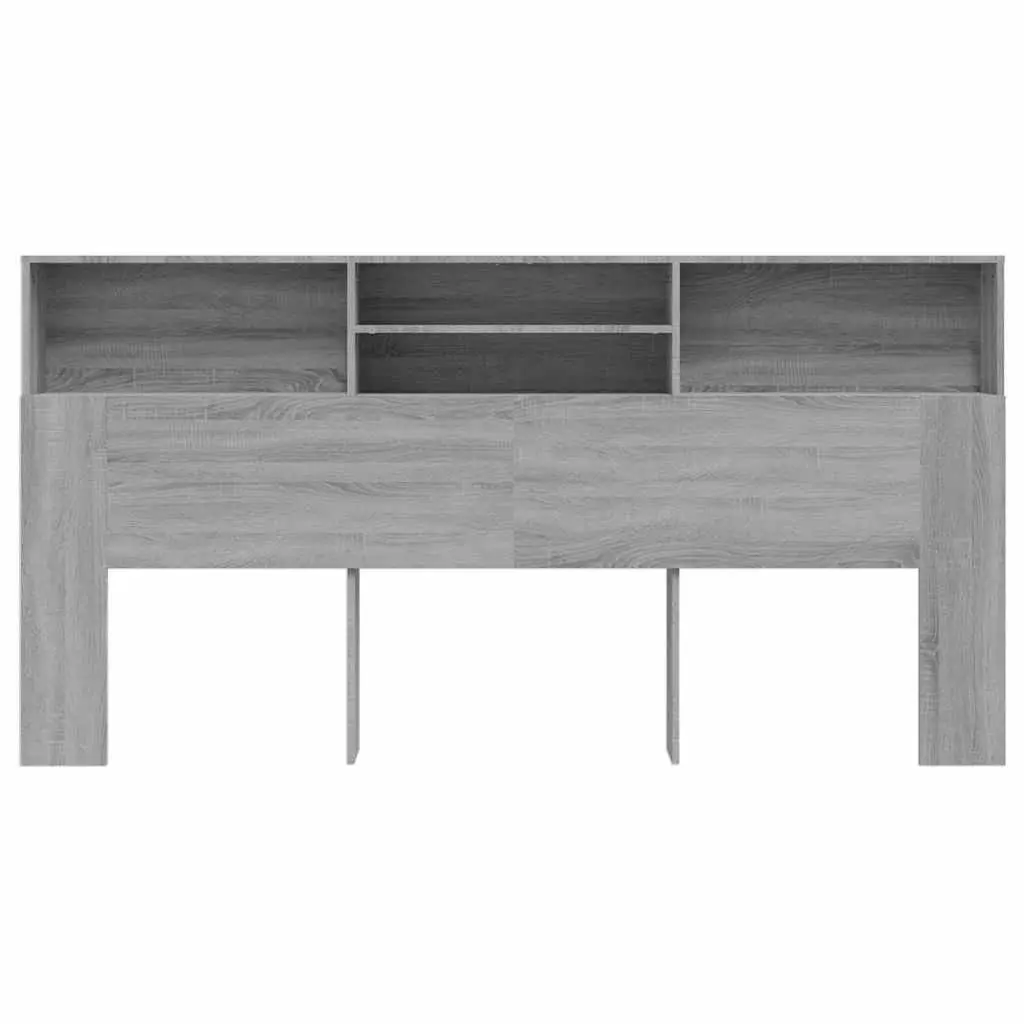Headboard Cabinet Storage Wall-Mounted 200cm Grey Engineered Wood