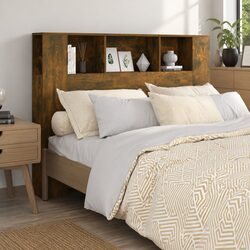 Headboard Cabinet with Storage Compartments Wall-Mounted Bedroom Furniture 140cm