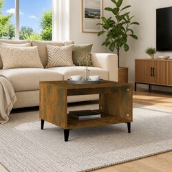 Coffee Table with Storage Compartment Brown Engineered Wood Living Room