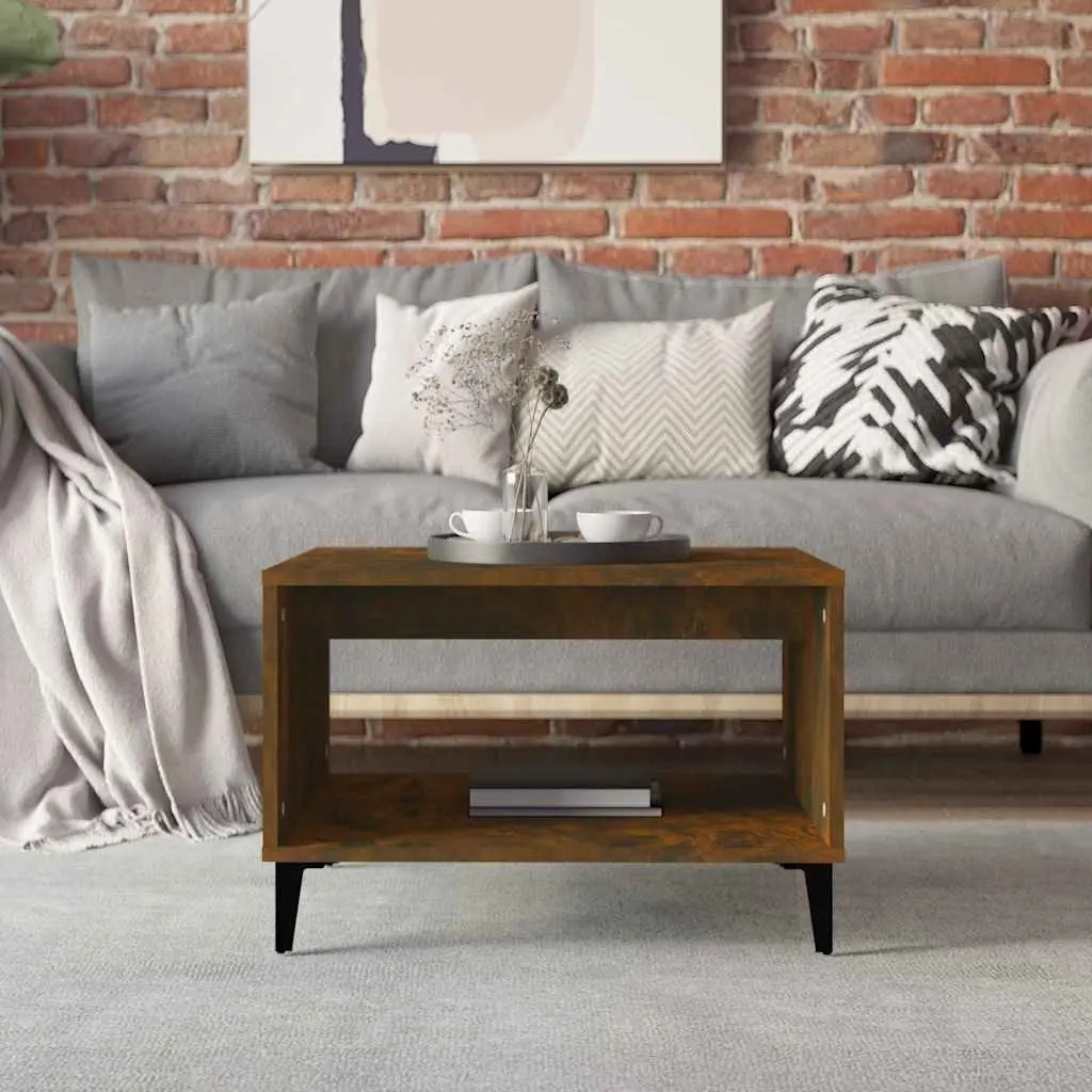 Coffee Table with Storage Compartment Engineered Wood Brown