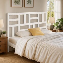 Solid Wood Bed Headboard White 141cm Pine Wooden Bedroom Furniture Wall Mount