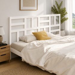 Wooden Bed Headboard White 186cm Bedroom Furniture Pine Wood Panel