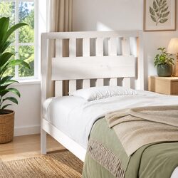 Bed Headboard 95.5 cm White Solid Pine Wood Rustic Bedroom Furniture