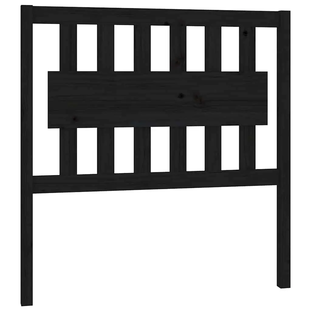 Bed Headboard Solid Pine Wood Rustic 95.5cm Black