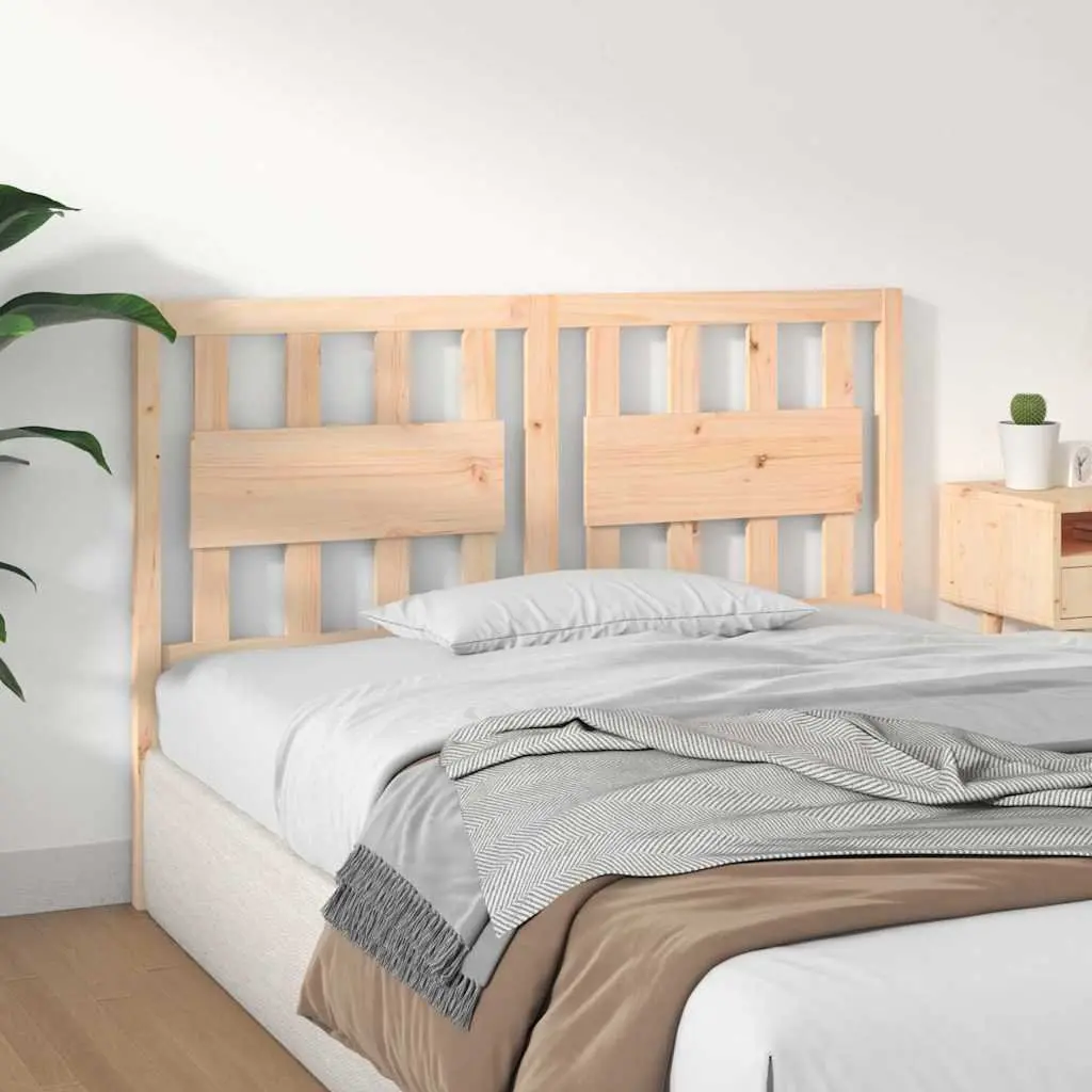 Wooden Bed Headboard Solid Pine Wood 140.5 cm Brown Rustic Bedroom Furniture