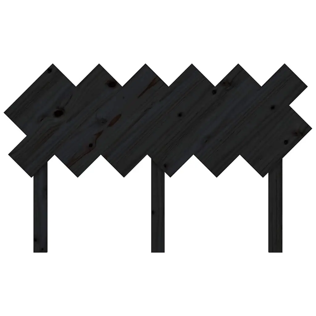 Bed Headboard Solid Pine Wood Rustic 132cm Black