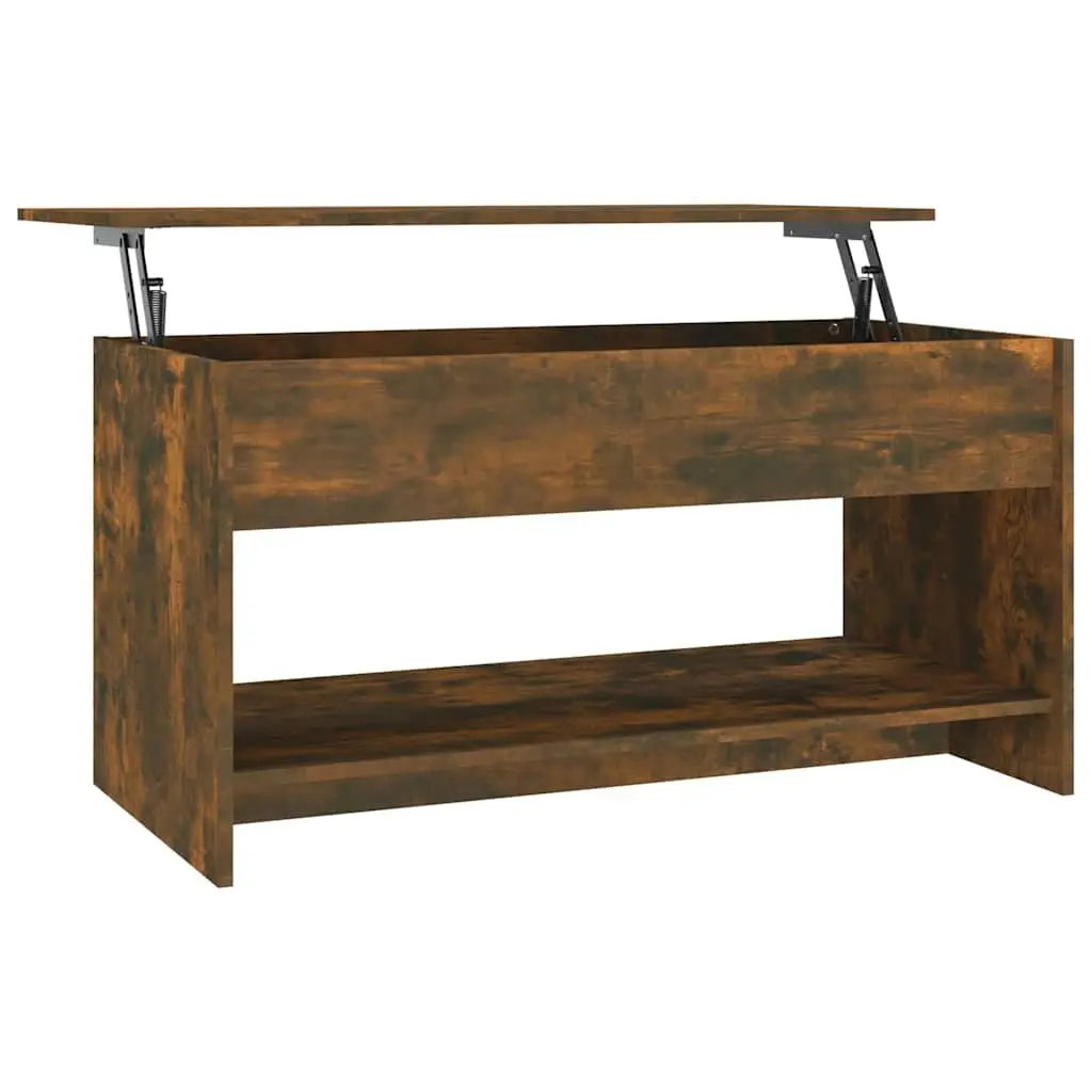 Coffee Table Lift-Top Storage Compartment Brown Engineered Wood