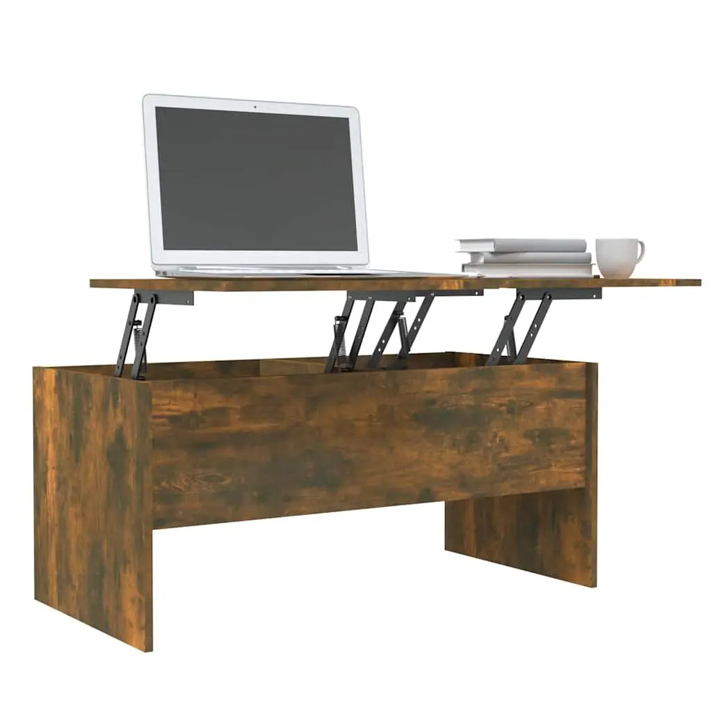 Coffee Table Lift-Top Storage Compartment Brown Engineered Wood