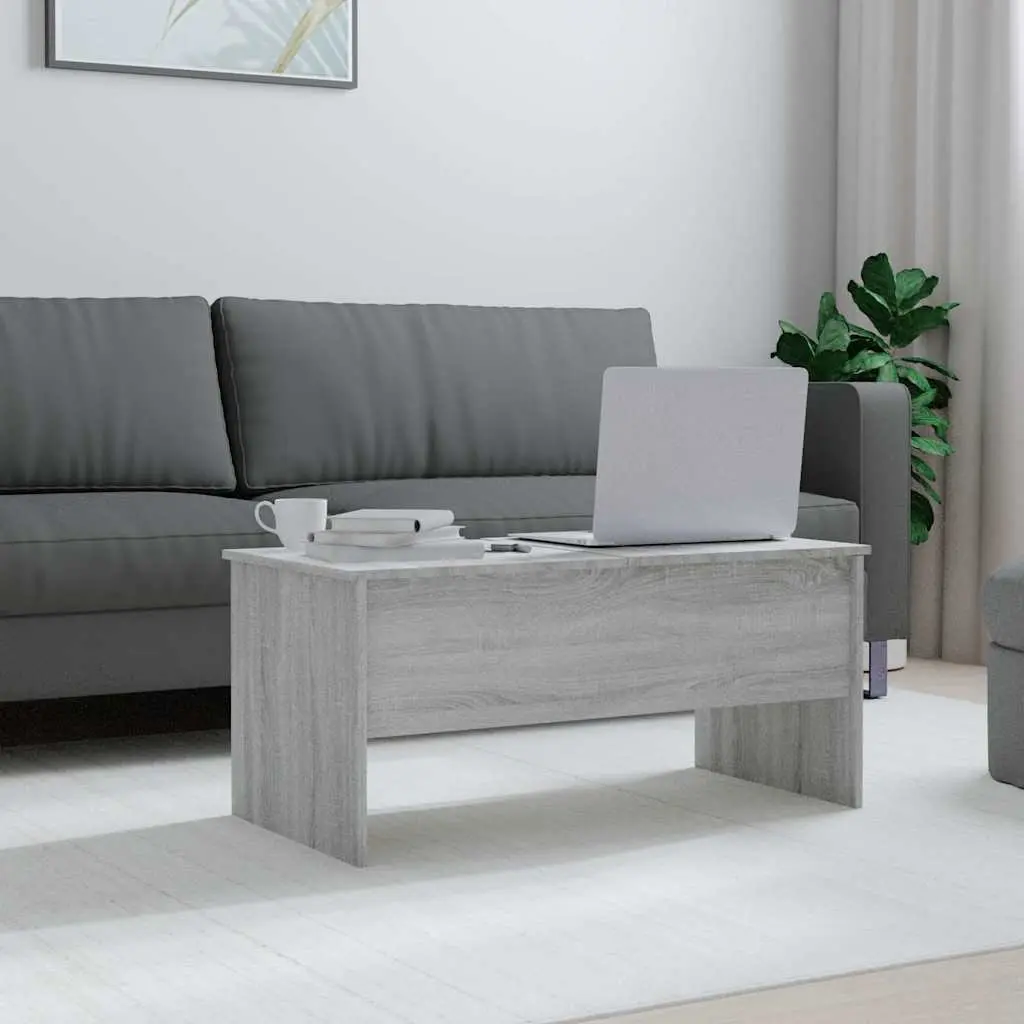 Coffee Table Adjustable Liftable Grey with Hidden Storage Compartments