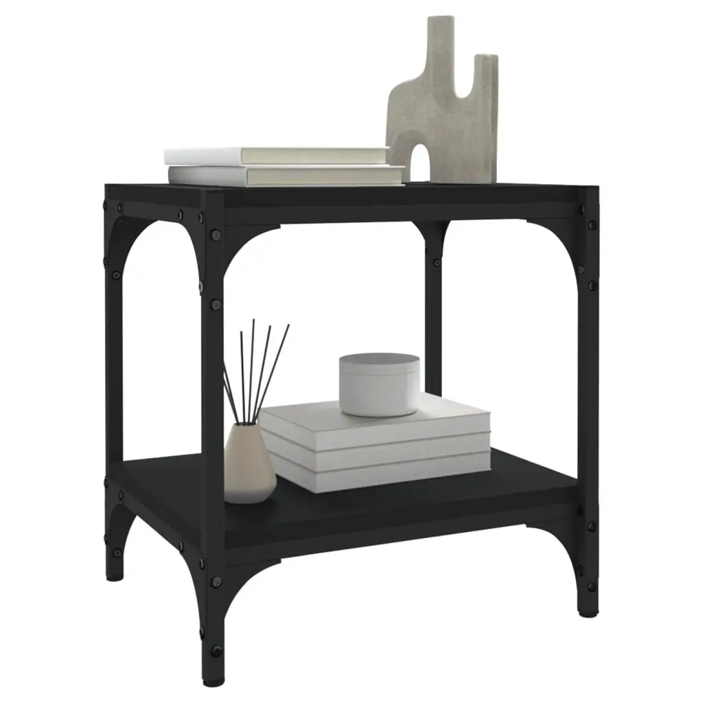 TV Cabinet Industrial Style Black Engineered Wood and Steel Frame 40x33x41 cm