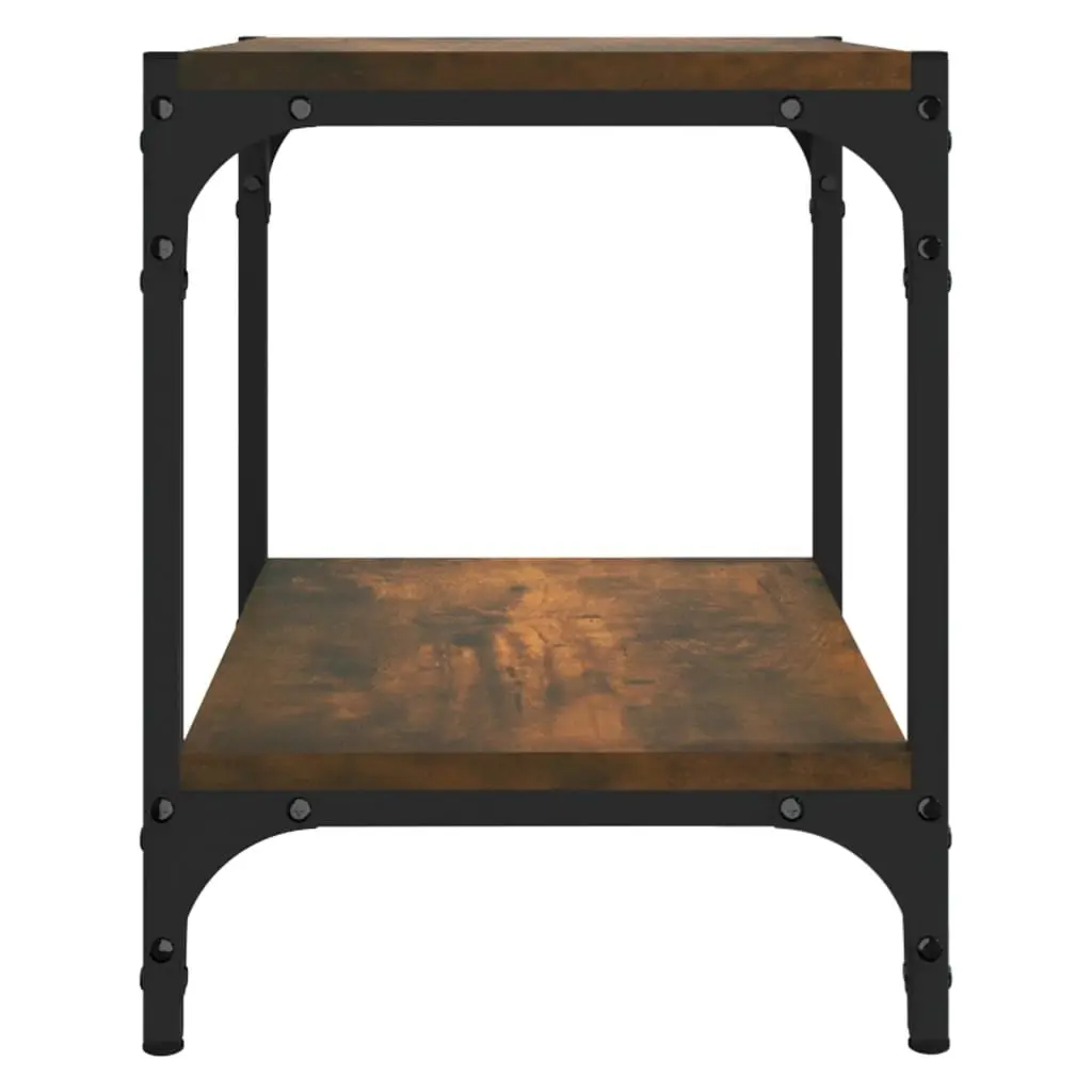 TV Cabinet Industrial Style Engineered Wood Steel Frame 2 Shelves Brown