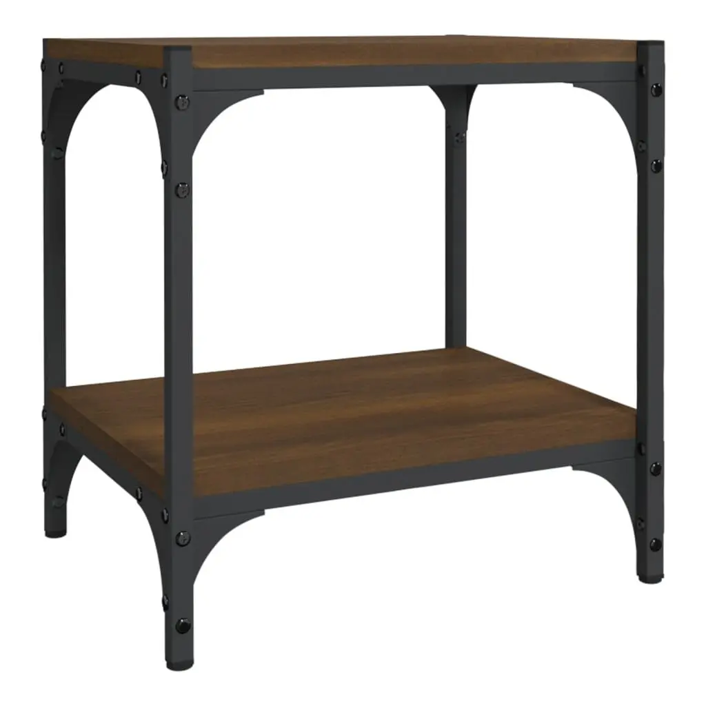TV Cabinet Industrial Engineered Wood Steel Frame Brown Oak 40x33x41cm