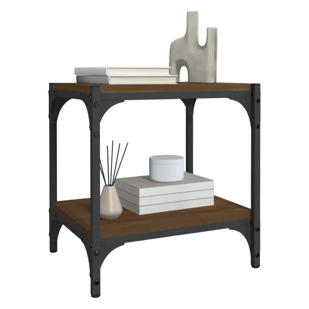 TV Cabinet Industrial Engineered Wood Steel Frame Brown Oak 40x33x41cm