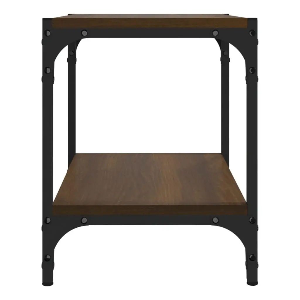 TV Cabinet Industrial Engineered Wood Steel Frame Brown Oak 40x33x41cm
