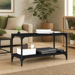 TV Cabinet Black 80x33x41 cm Industrial Style Living Room Media Storage Unit