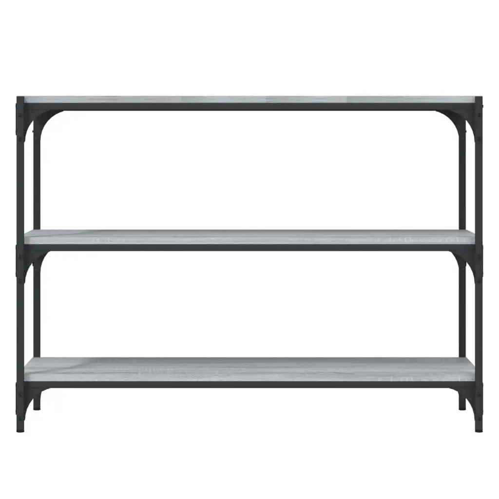 Book Cabinet Industrial Style 3 Shelves Grey 100x33x70.5cm Storage Shelving Unit