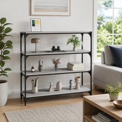 Book Cabinet Grey Sonoma 100x33x100 cm Storage Shelving Unit Industrial Style