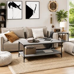 Coffee Table Grey Sonoma 80x50x40 cm Living Room Furniture Storage Accent Table