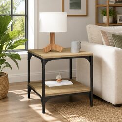 Coffee Table Sonoma Oak 50x50x40 cm Living Room Storage Side Table Industrial