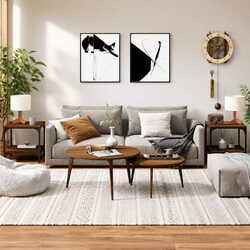 Side Tables 2 pcs Brown Oak 40x40x40 cm Industrial Living Room Accent Storage