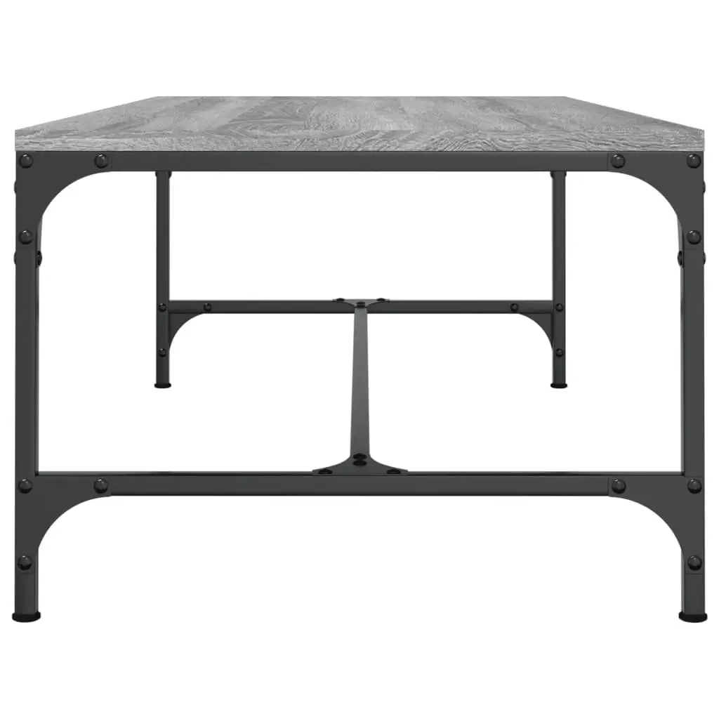 Coffee Table Grey Engineered Wood 100x50x35cm Steel Frame Living Room Accent Furniture