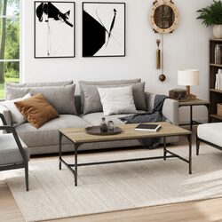 Coffee Table Brown Sonoma Oak Look 80x50x35 cm Industrial Living Room Accent
