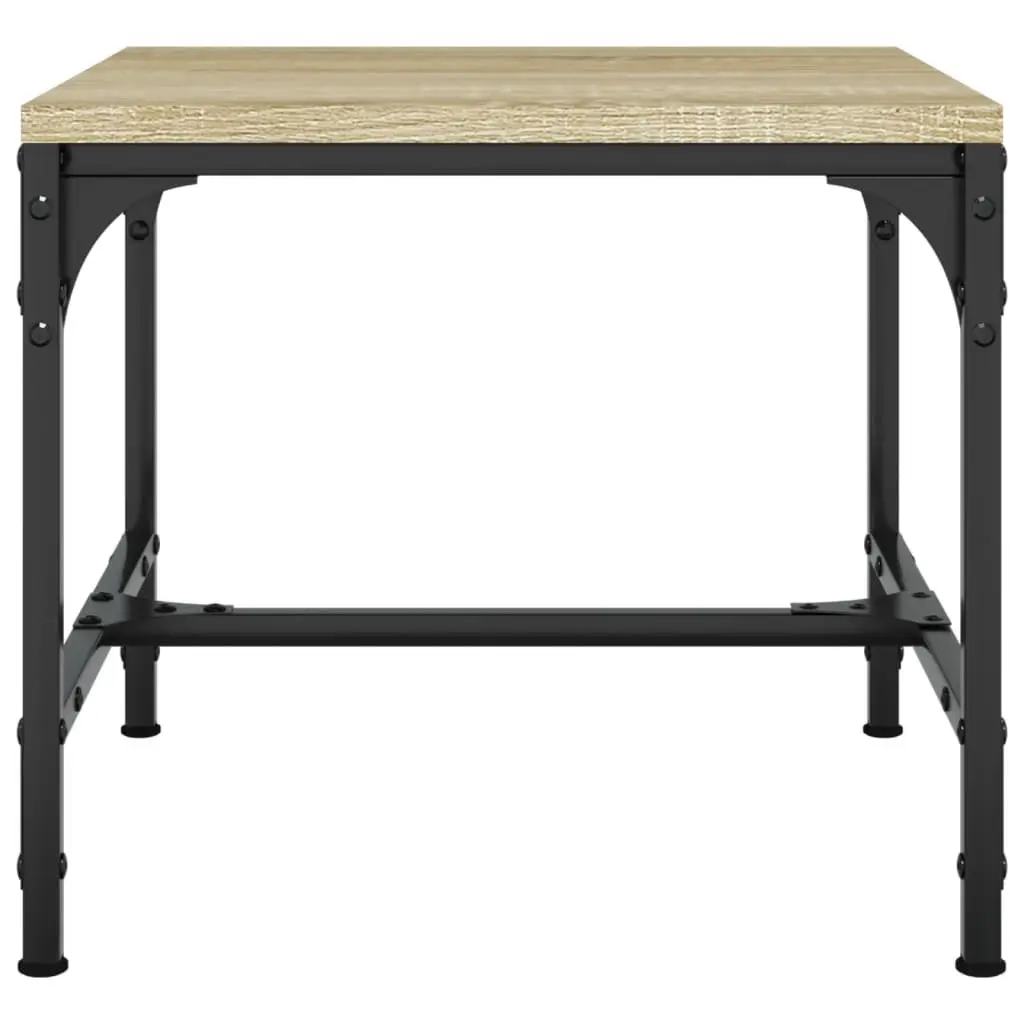 Coffee Table Brown Engineered Wood Steel Frame Adjustable Legs