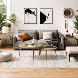 Side Tables 2 pcs Brown 40x40x35 cm Engineered Wood Industrial Accent Furniture