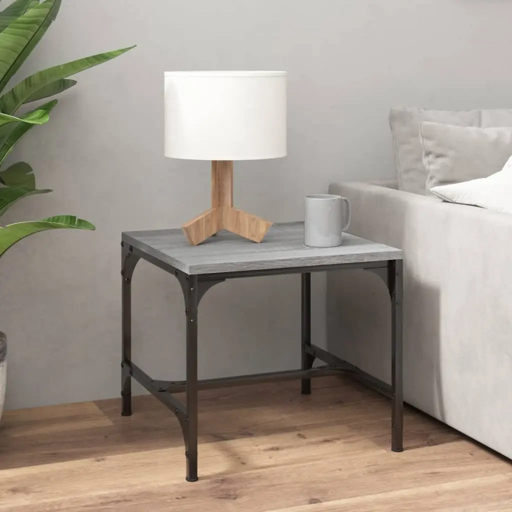 Side Tables Industrial Grey Engineered Wood 40x40x35 cm 2 Piece