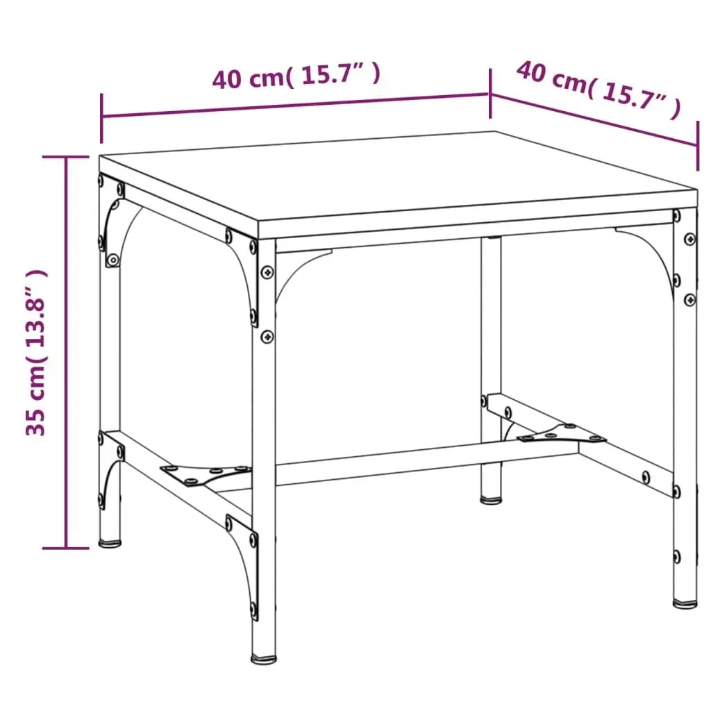 Side Tables Industrial Grey Engineered Wood 40x40x35 cm 2 Piece