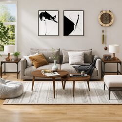 Side Tables 2 pcs Brown Oak 40x40x35 cm Engineered Wood Industrial Coffee Table