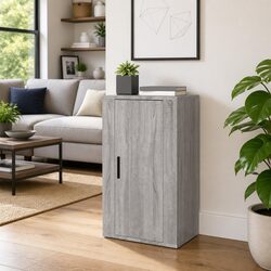 Grey Sideboard Storage Cabinet Living Room Furniture Engineered Wood 40x33x70cm