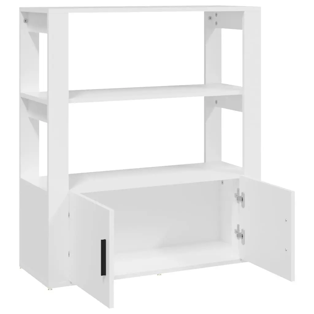 Sideboard Storage Cabinet Engineered Wood 80x30x90 cm White
