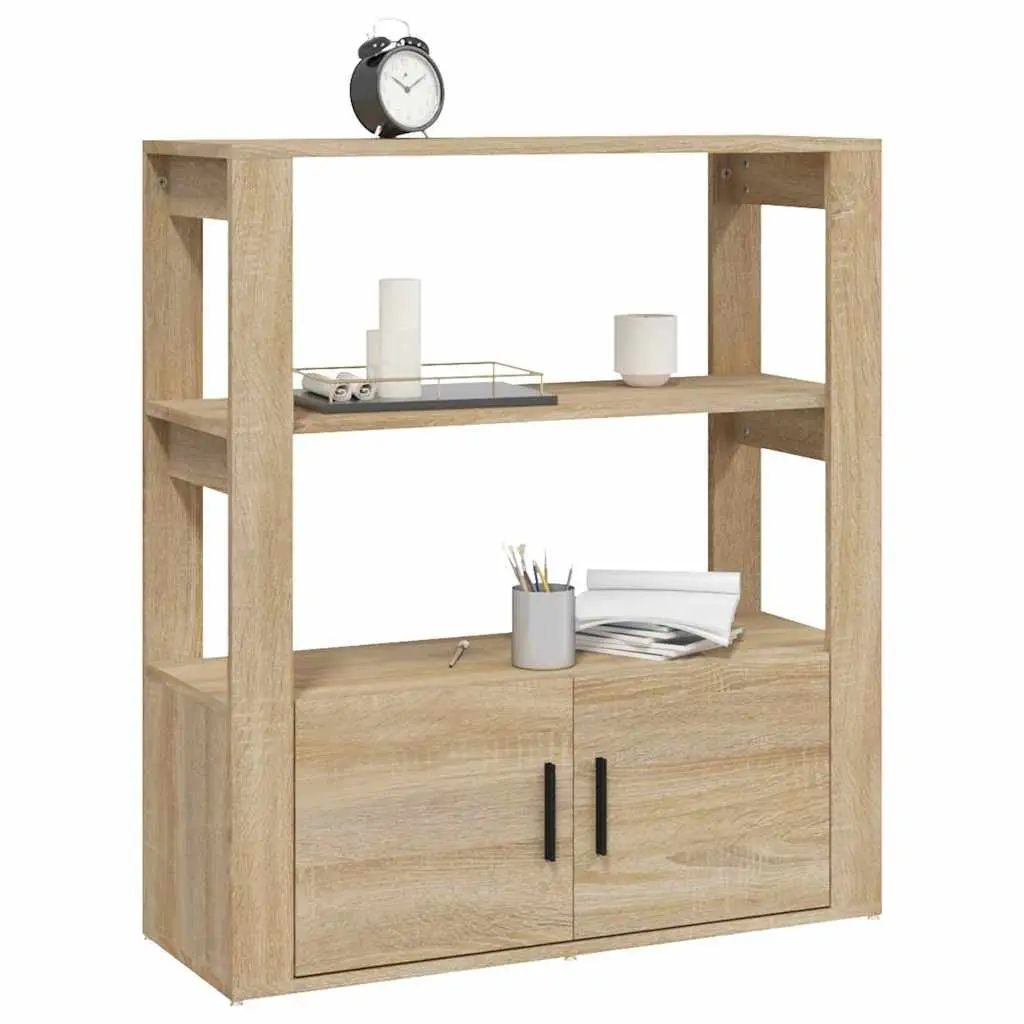Sideboard Engineered Wood Storage Cabinet Shelves Doors Brown