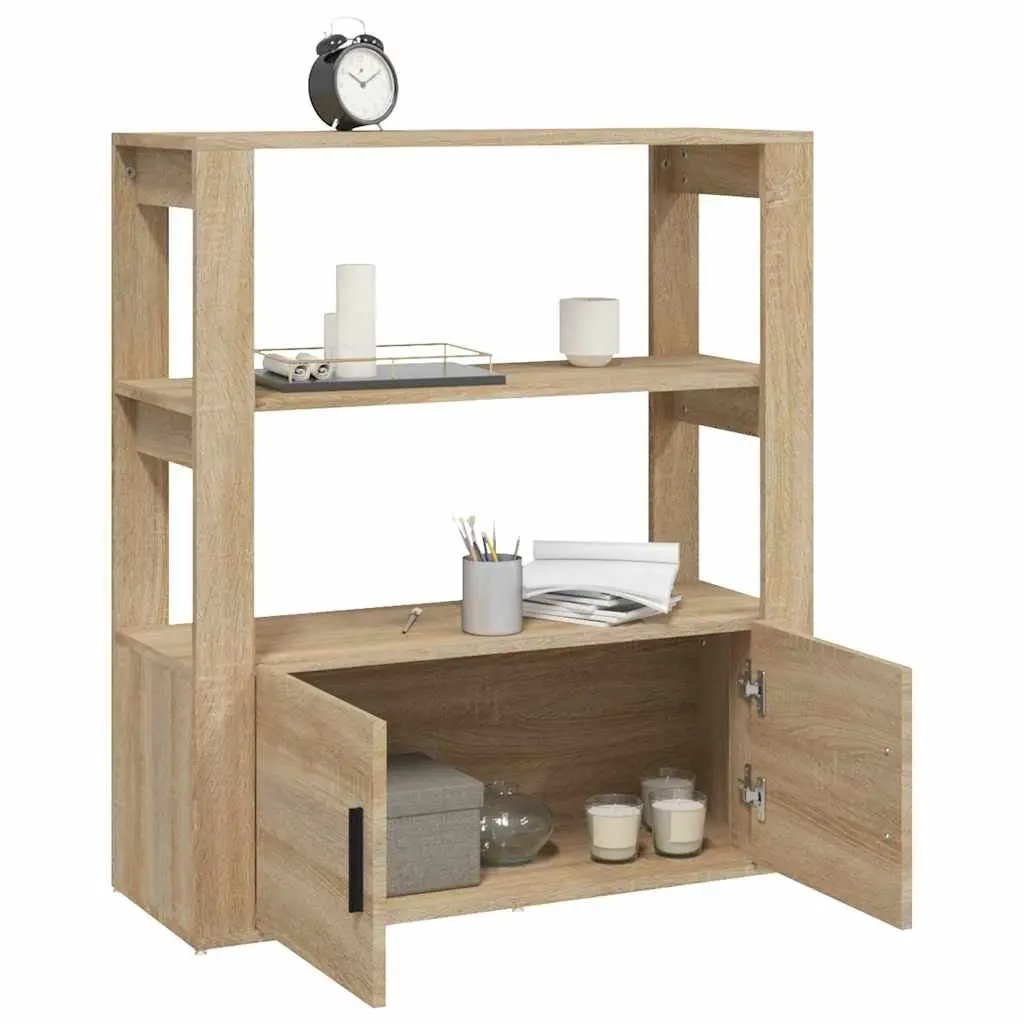 Sideboard Engineered Wood Storage Cabinet Shelves Doors Brown