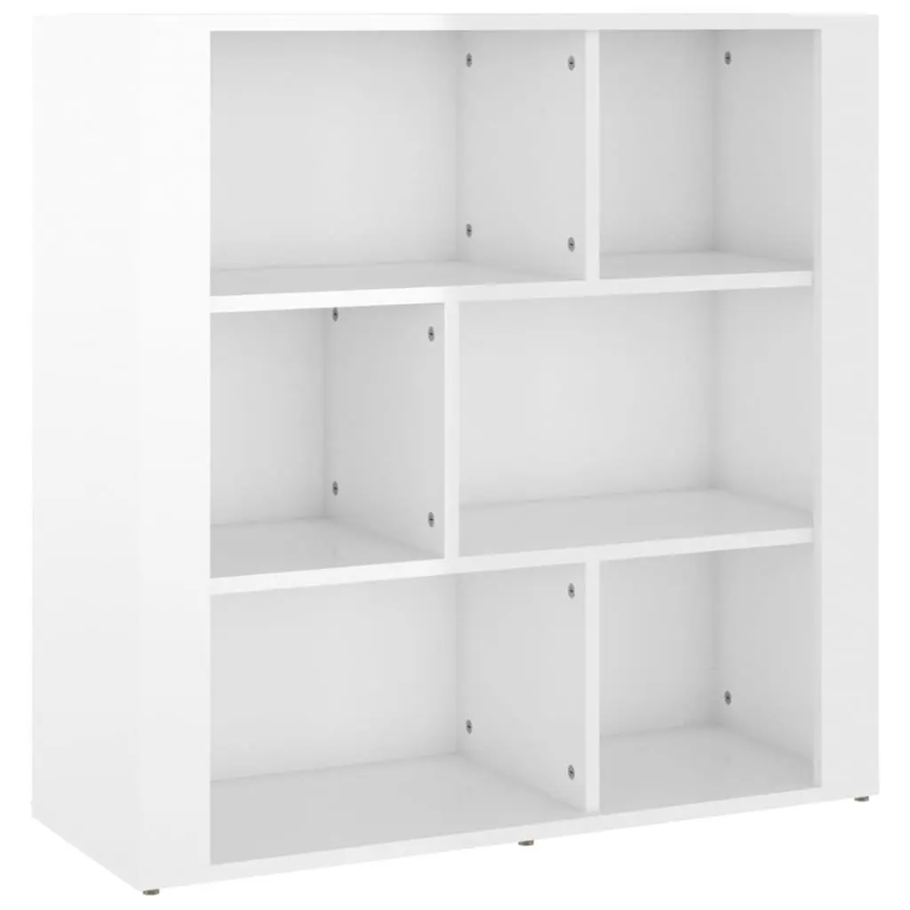 Sideboard High Gloss White Storage Cabinet Engineered Wood Living Room 80x30x80 cm