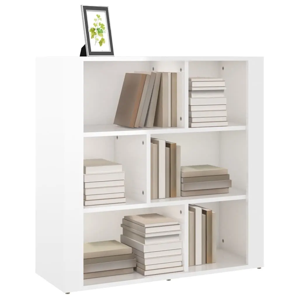 Sideboard High Gloss White Storage Cabinet Engineered Wood Living Room 80x30x80 cm