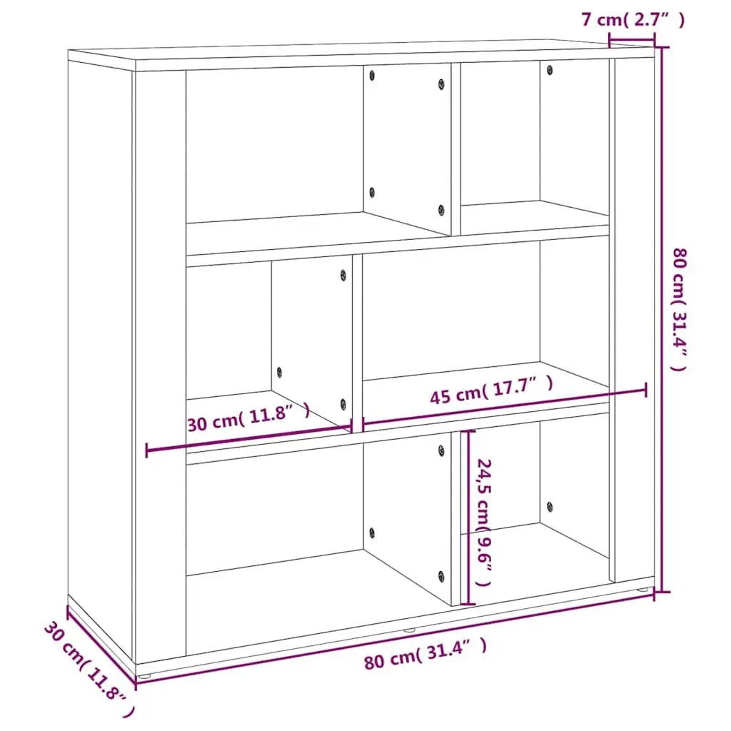 Sideboard High Gloss White Storage Cabinet Engineered Wood Living Room 80x30x80 cm