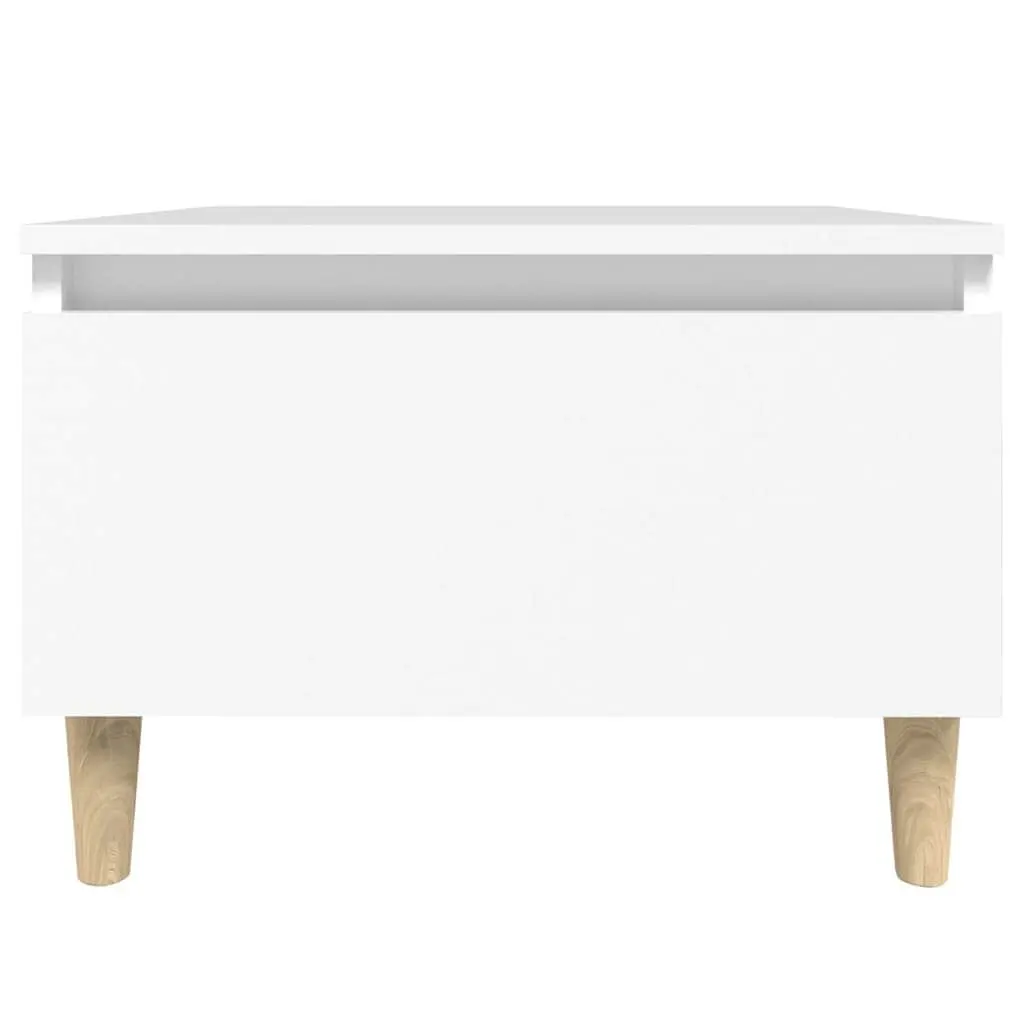 White End Table with Drawer Storage Scandinavian Style Living Room Accent