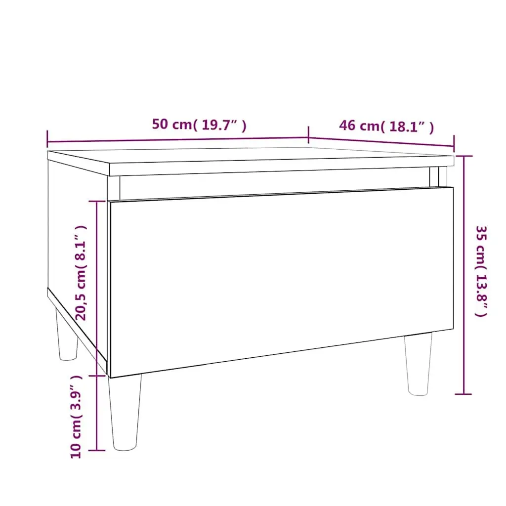 White End Table with Drawer Storage Scandinavian Style Living Room Accent
