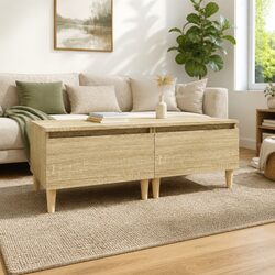 End Table Side Tables 2 pcs Brown Engineered Wood Storage Drawer Living Room